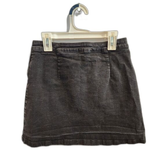 ZARA Mini Skirt zippered jeans women size Small Steampunk New Preppy Grunge - Picture 2 of 8
